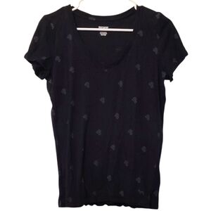 PINK Victoria's Secret Black Monogram Short Sleeve Tee Size Small